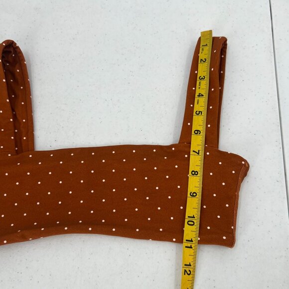 WeWoreWhat S Polka Dot Rust Square Neck Bralette Top - Picture 5 of 8